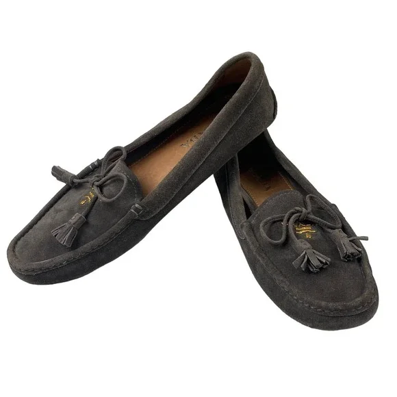 Prada Suede Bow Loafer Shoes 37 | US 7 - Picture 8 of 10